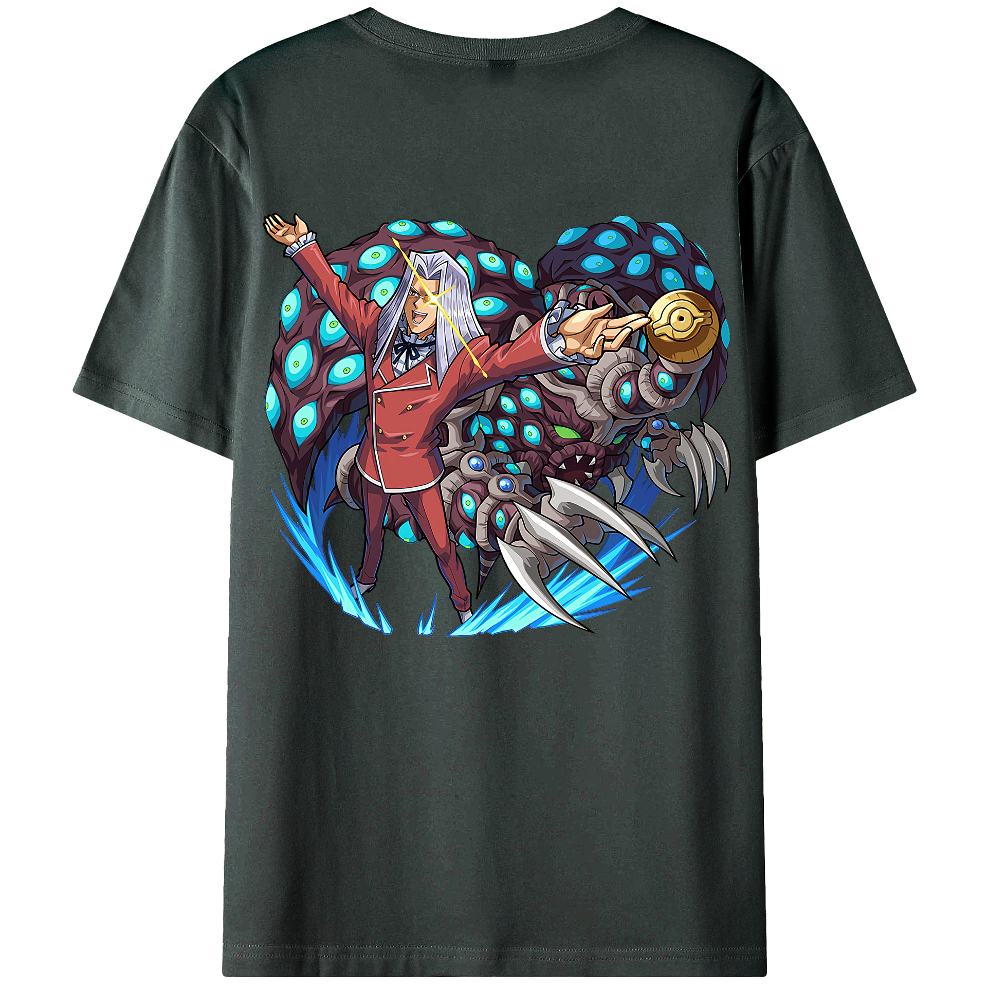 （画像用） 遊☆戯☆王 Yu-Gi-Oh! 綿100％ メンズ半袖Tシャツ（バックプリント） 通気性